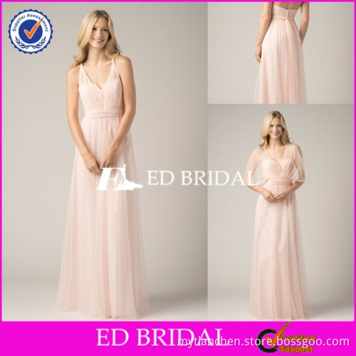 CE1064 Top Quality Customized Cheap Fancy Light Pink Long Convertible Bridesmaid Dresses